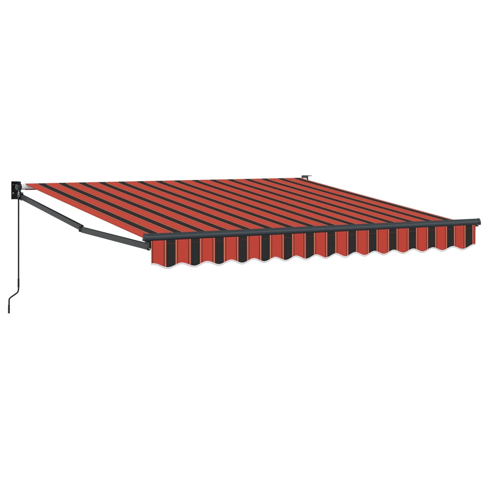vidaXL Sklopná markíza Oranžová a hnedá 300 x 250 cm