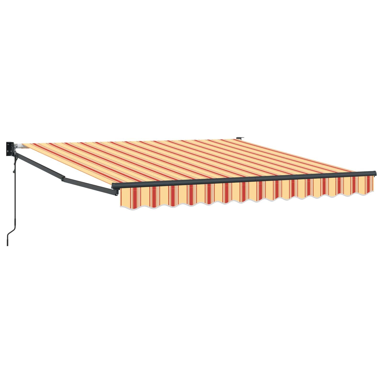 vidaXL Sklopná markíza Žltá a oranžová 300 x 250 cm Polyester a kov