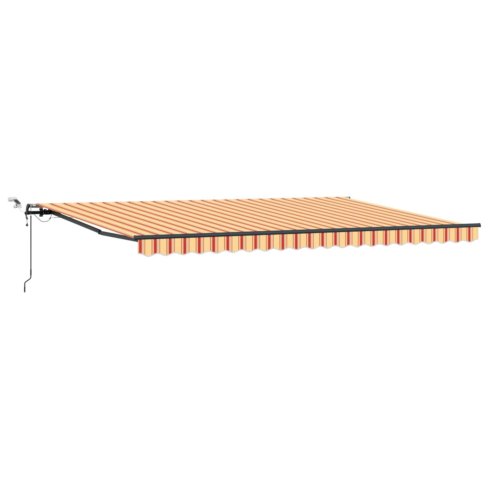 vidaXL Sklopná markíza Žltá a oranžová 500 × 350 cm Polyester