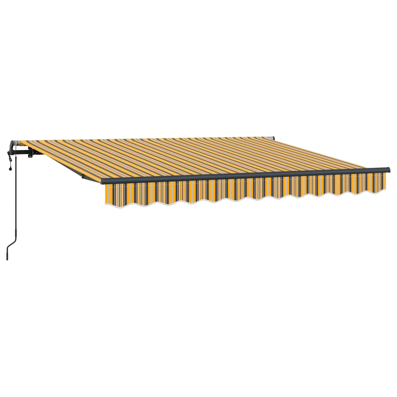vidaXL Sklopná markíza Žltá a Šedá 250 x 200 cm látka