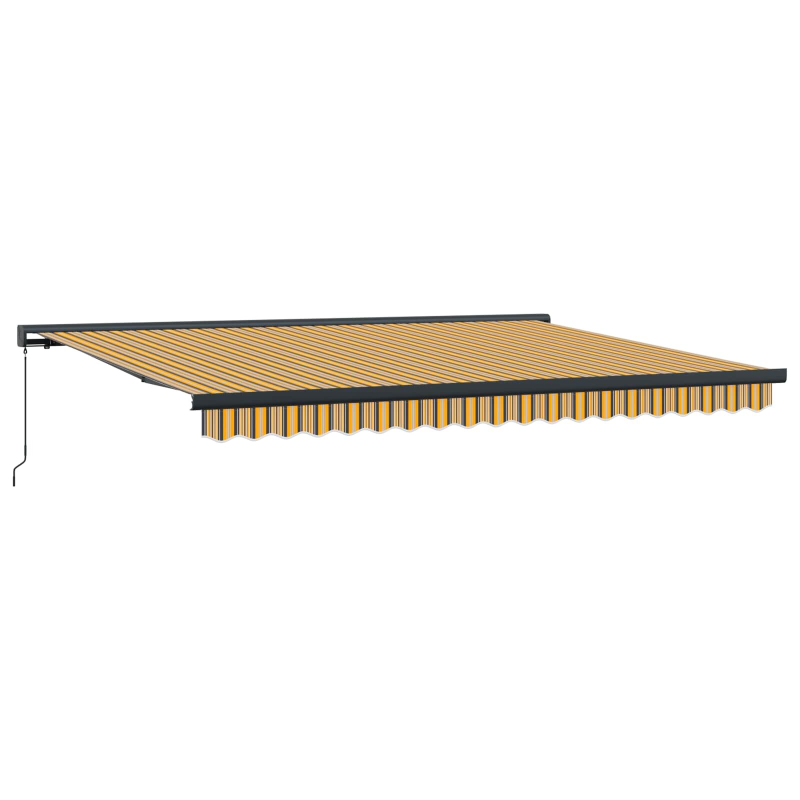 vidaXL Sklopná markíza Žltá a Šedá 400 × 300 cm Plátno a hliník