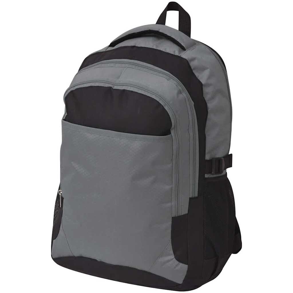 vidaXL Školský ruksak 40 l čierno-sivý