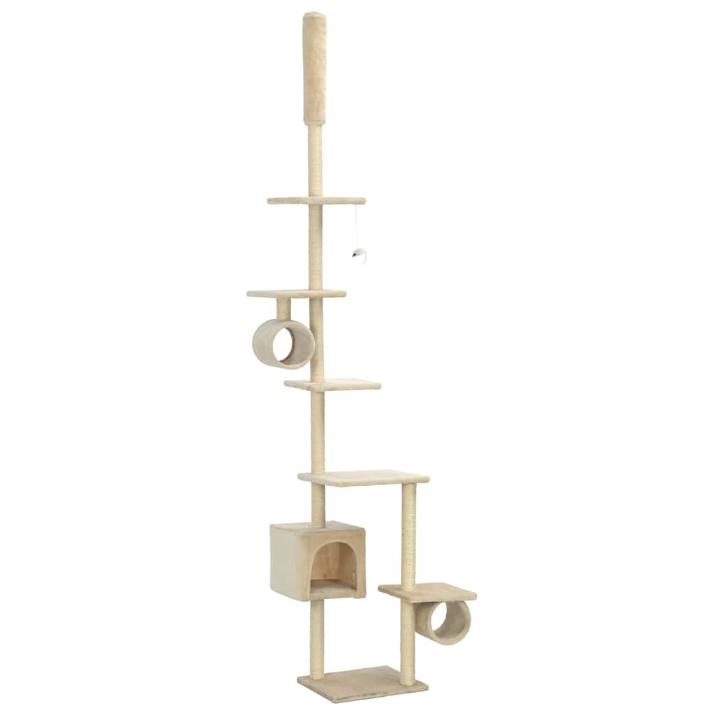 vidaXL Škrabadlo pre mačky so sisalovými stĺpikmi 260 cm béžové