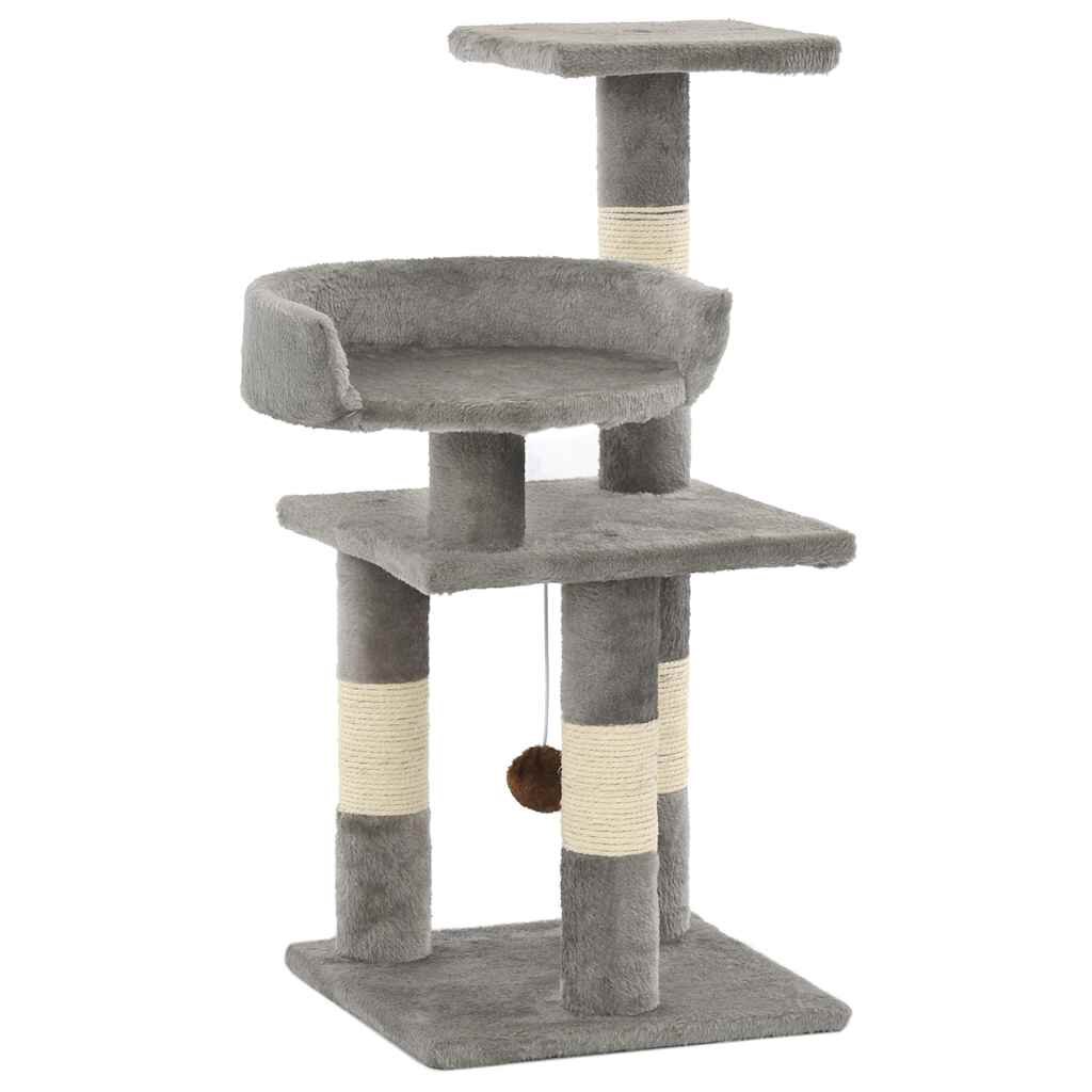 vidaXL Škrabadlo pre mačky so sisalovými stĺpikmi 65 cm sivé