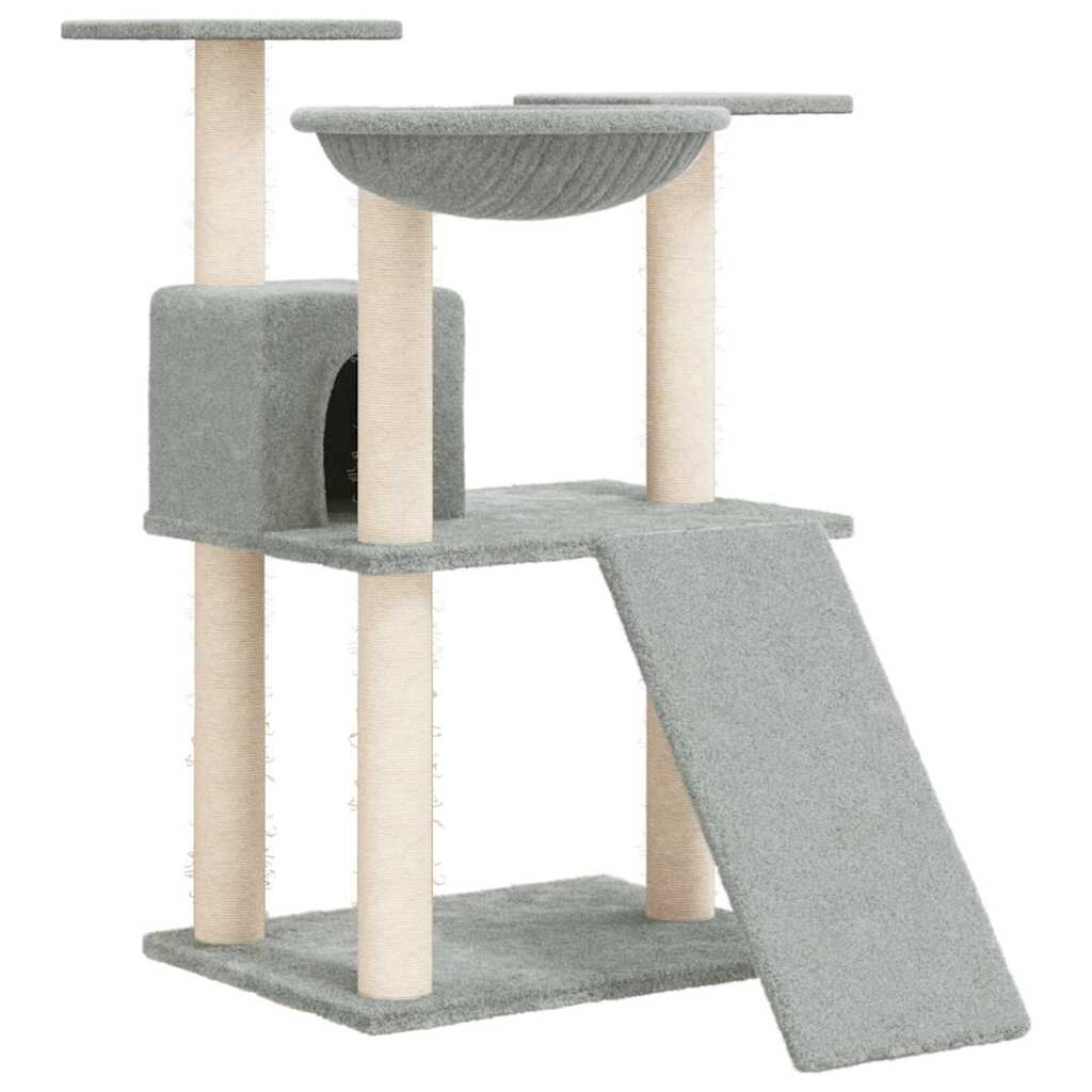 vidaXL Škrabadlo pre mačky so sisalovými stĺpikmi bledosivé 83 cm