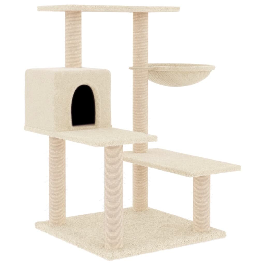 vidaXL Škrabadlo pre mačky so sisalovými stĺpikmi krémové 825 cm