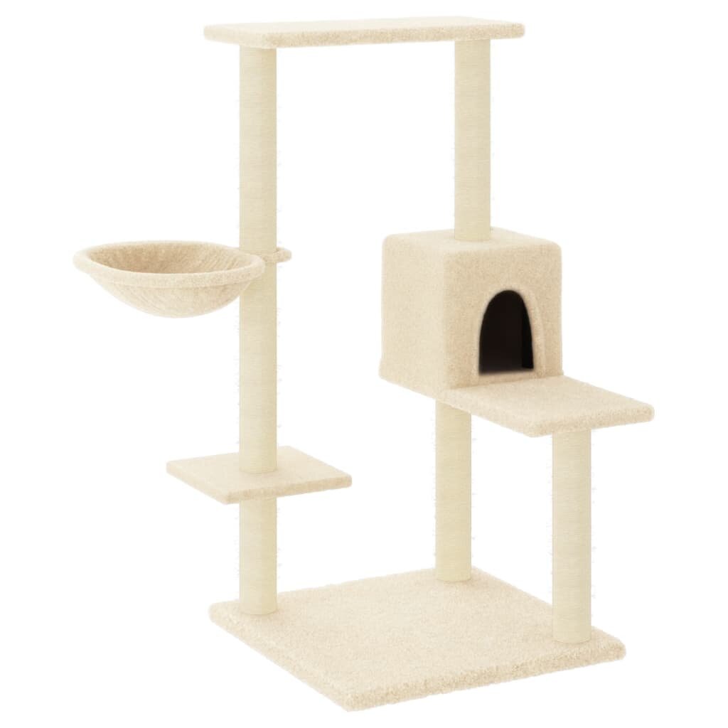 vidaXL Škrabadlo pre mačky so sisalovými stĺpikmi krémové 95 cm