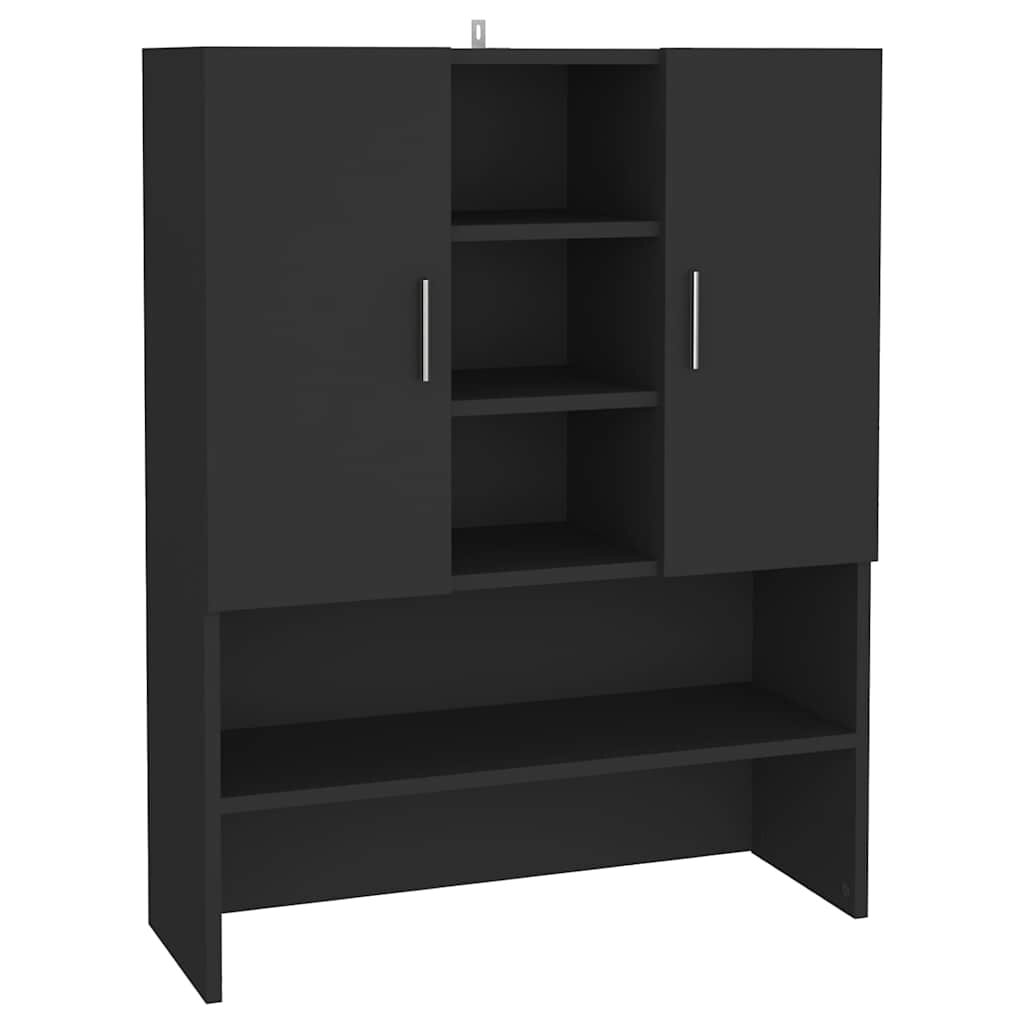 vidaXL Skrinka na práčku čierna 705x255x90 cm
