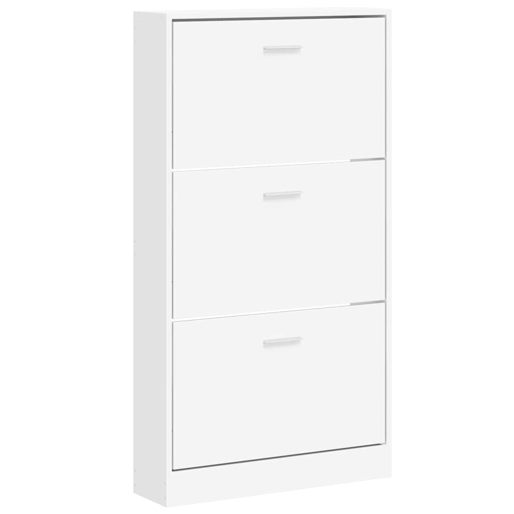 vidaXL Skrinka na topánky biela 59x17x108 cm drevená