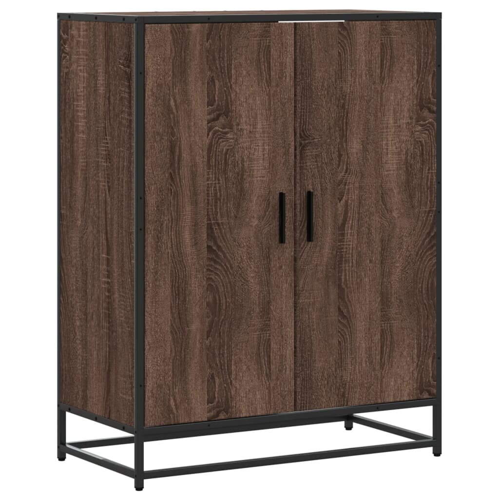 vidaXL Skrinka na topánky hnedý dub 75x38x975 cm kompozitné drevo+kov