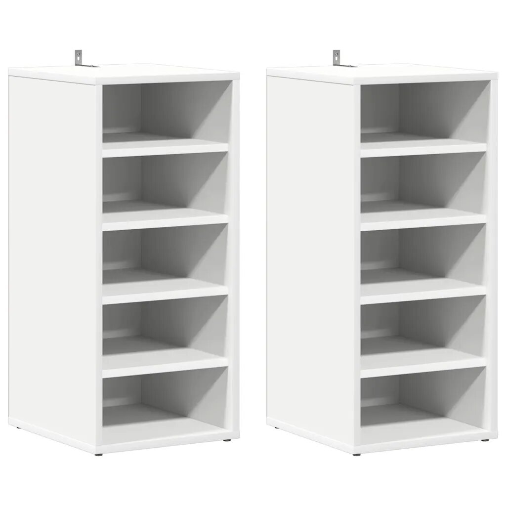 vidaXL Skrinky na topánky 2 ks biele 315x35x70 cm kompozitné drevo