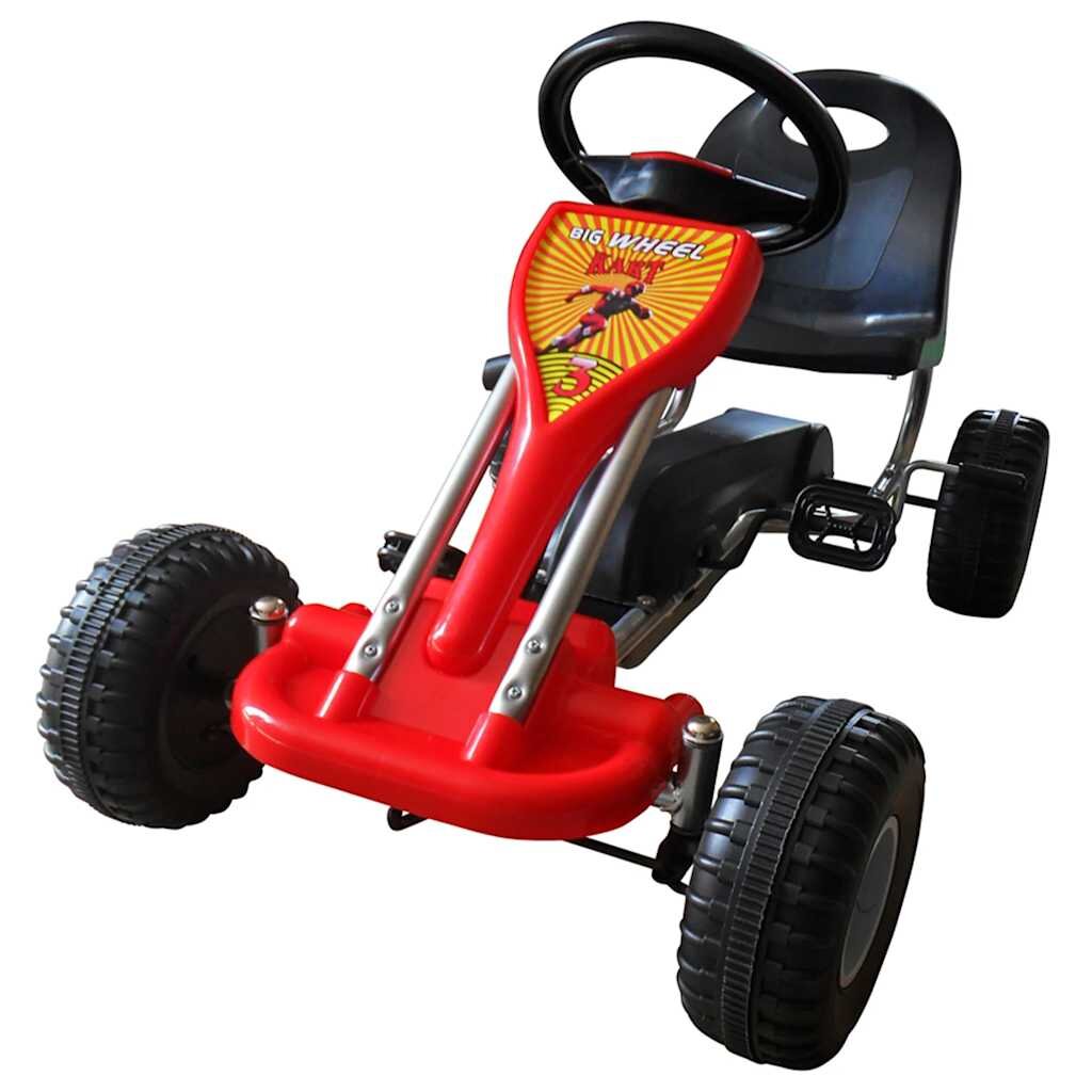 vidaXL Šľapacia motokára červená