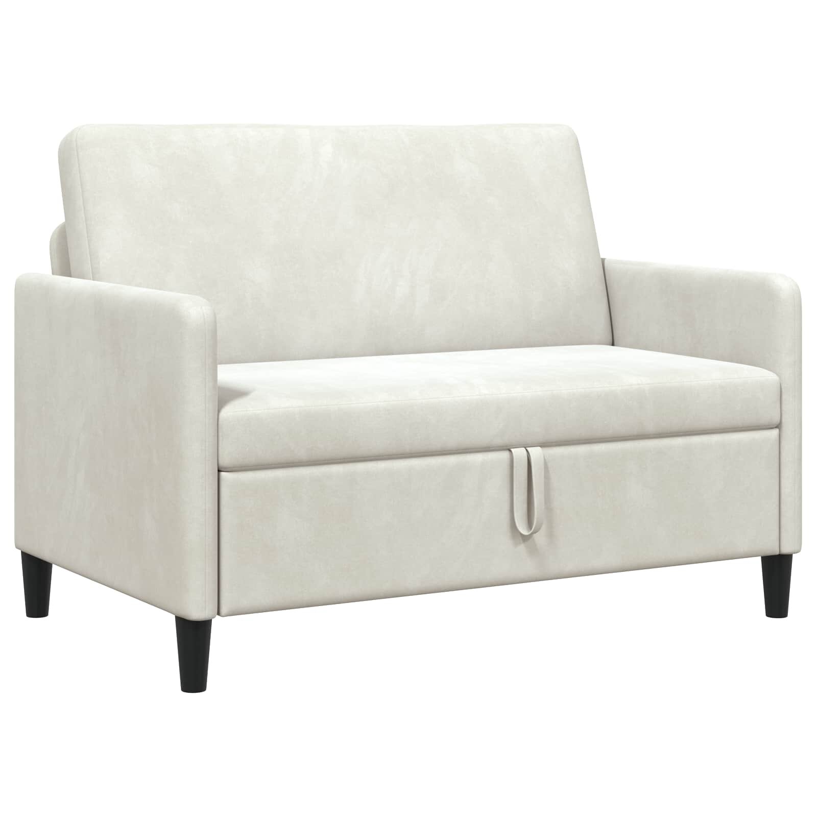 vidaXL Sofa s úložným priestorom 2-miestne Krémová 122 x 78 x 87 cm
