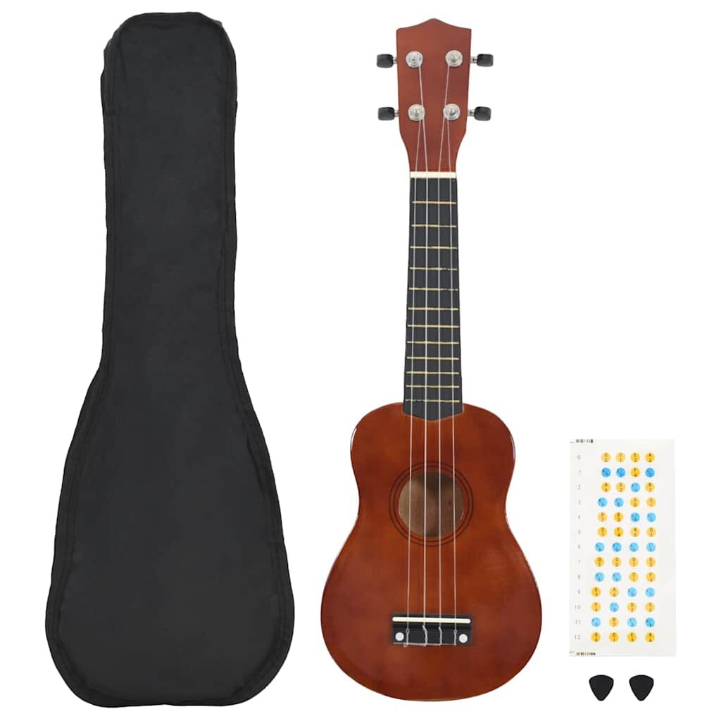 vidaXL Sopránové ukulele s taškou pre deti prírodné 21"