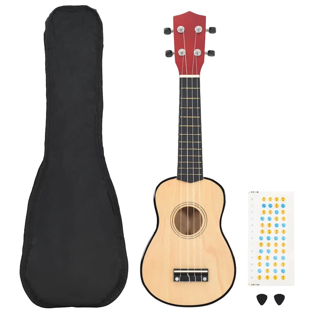 vidaXL Sopránové ukulele s taškou pre deti prírodné 23"