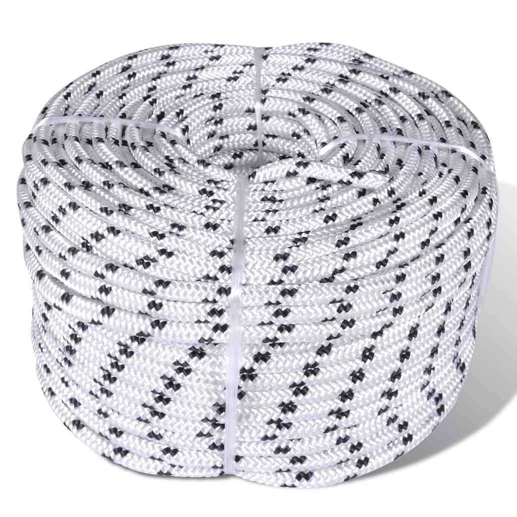 vidaXL Spletané lodné lano polyester 10 mm x 50 m