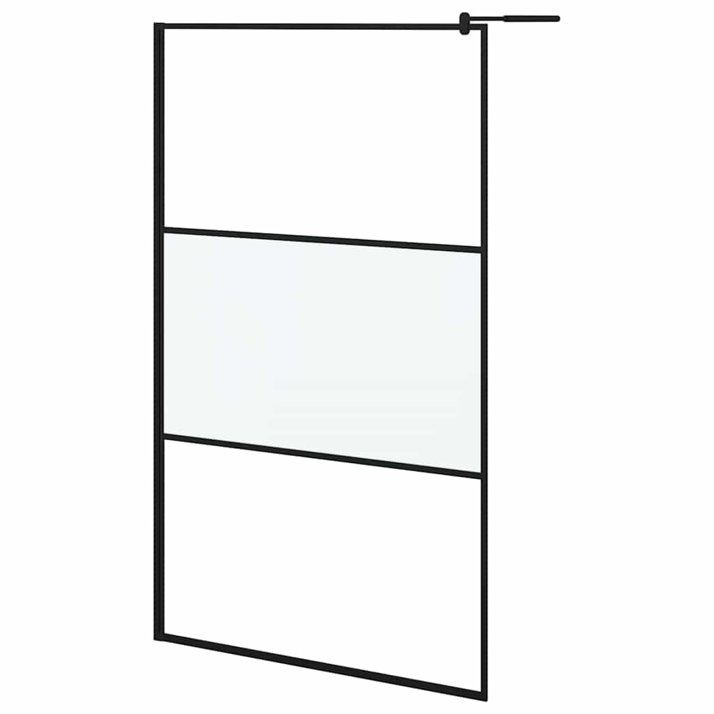 vidaXL Sprchová zástena 115x195 cm matné ESG sklo čierna