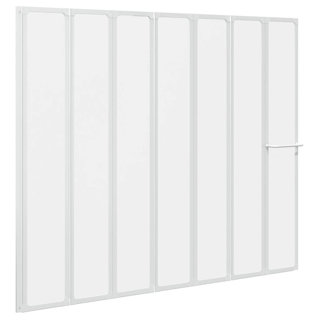vidaXL Sprchová zástena 140 x 167 cm 7 skladacích panelov držiak na uterák