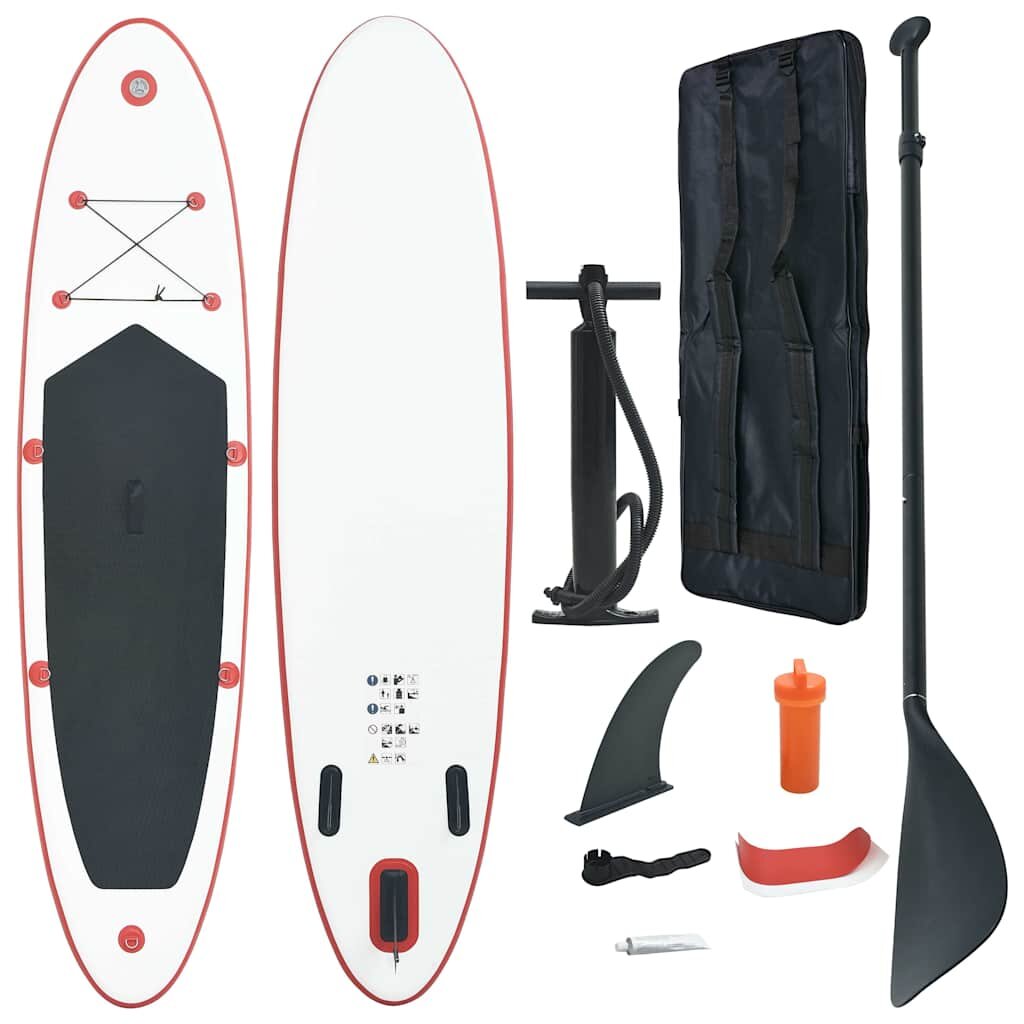 vidaXL Stand up paddleboard SUP nafukovací červeno biely