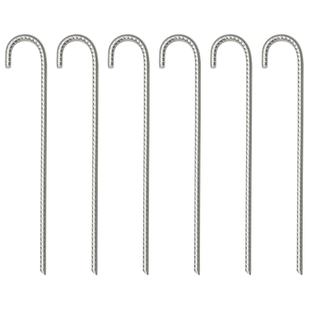 vidaXL Stanové kolíky 6 ks 37 cm Ø10 mm pozinkovaná oceľ