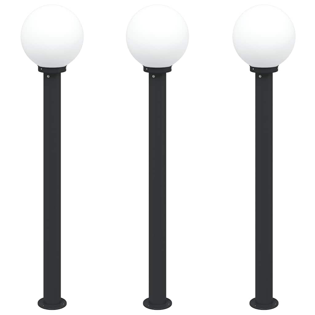vidaXL Stĺpikové svetlá 3 ks 120 cm čierne IP44