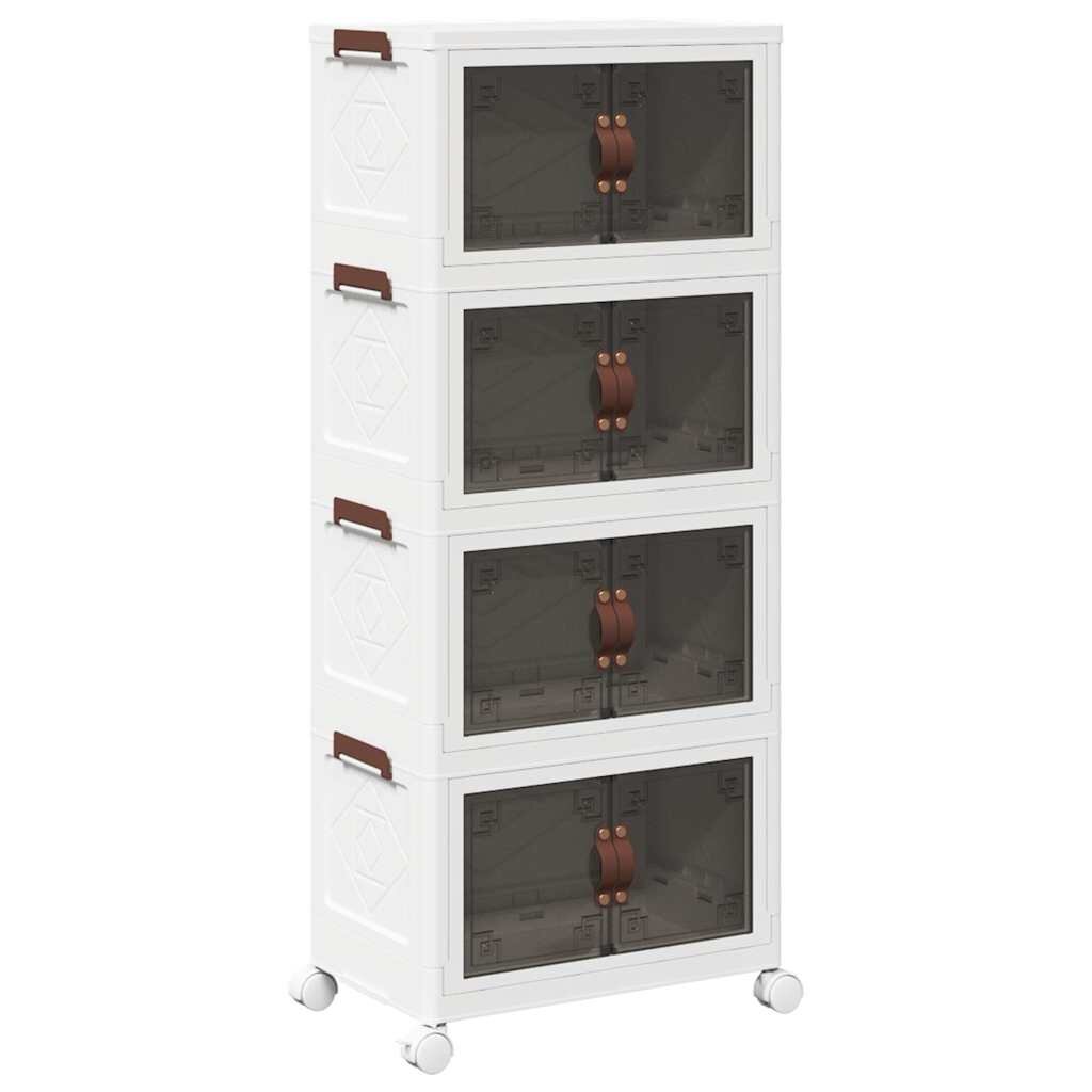 vidaXL stohovateľný úložný box kolesami 4vrstvový 28L 48x295x1125 cm