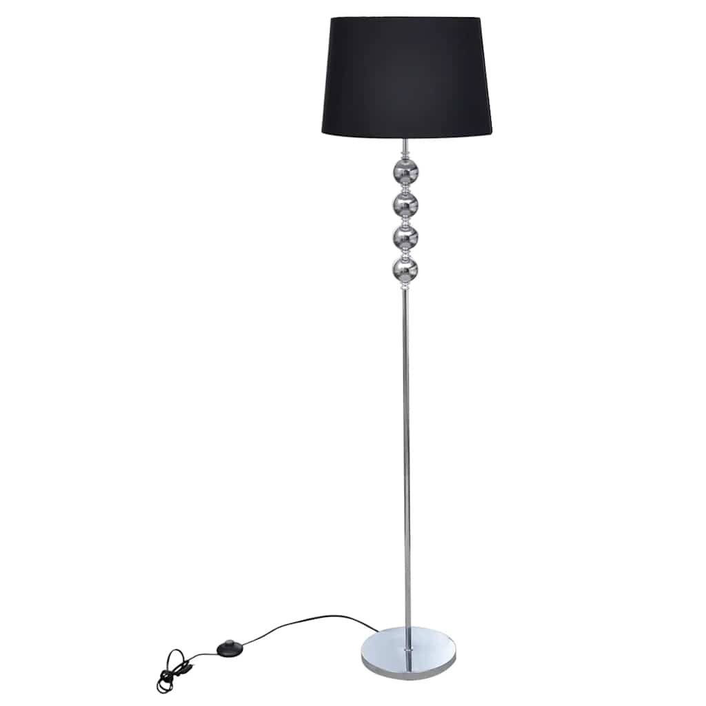 vidaXL Stojaca lampa s vysokým stojanom so 4 ozdobnými guličkami čierna