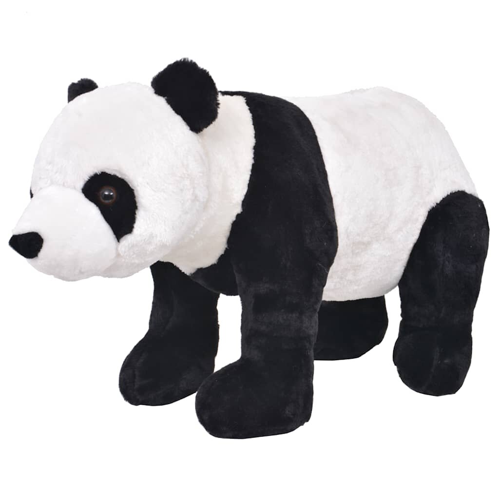 vidaXL Stojaca plyšová hračkárska panda čierno biela XXL