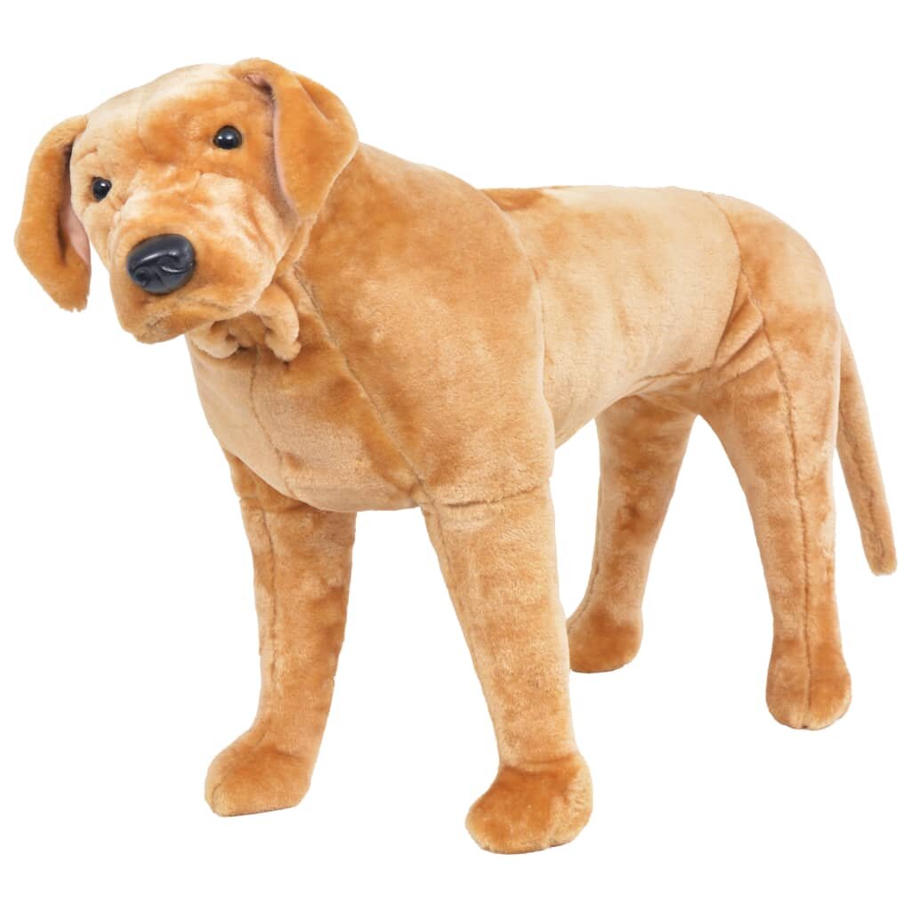 vidaXL Stojaci plyšový hračkársky labrador svetlohnedý XXL