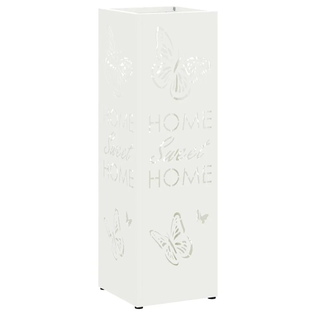 vidaXL Stojan na dáždniky s úložiskom Biela 155 x 155 x 49 cm Oceľ