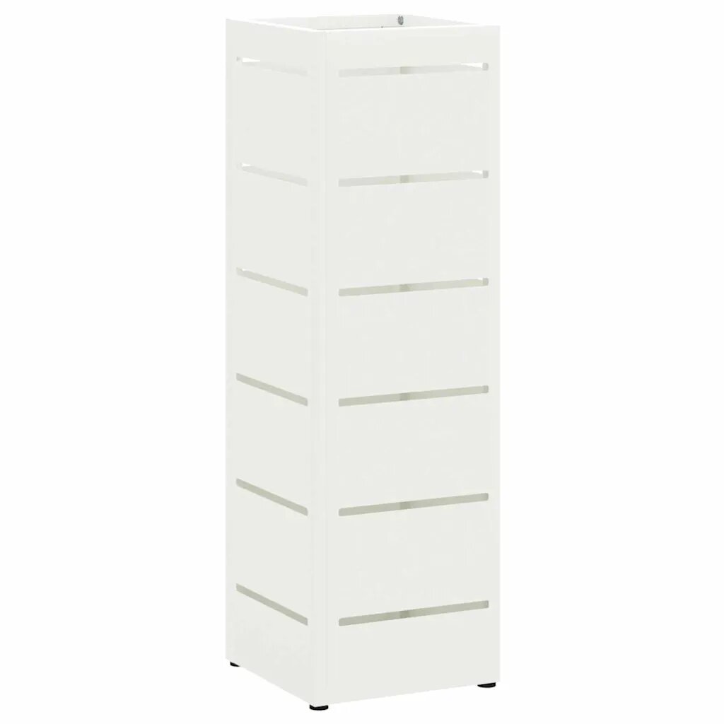 vidaXL Stojan na dáždniky s úložiskom Biela 155 x 155 x 49 cm Oceľ