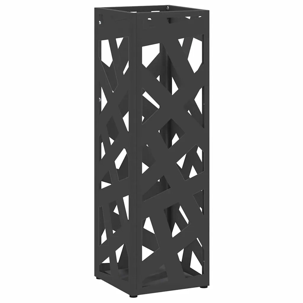 vidaXL Stojan na dáždniky s úložiskom Čierna 155 x 155 x 49 cm Oceľ