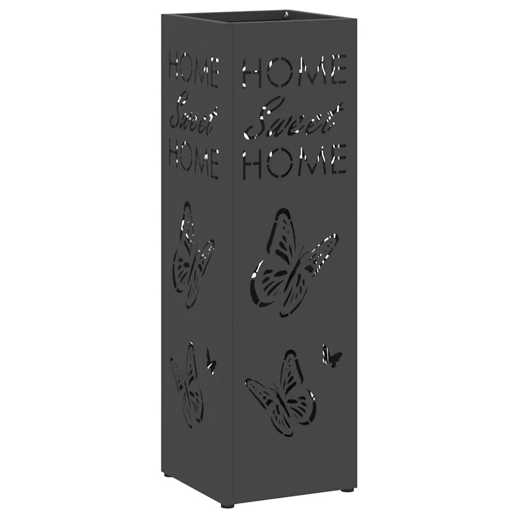 vidaXL Stojan na dáždniky s úložiskom Čierna 155 x 155 x 49 cm Oceľ