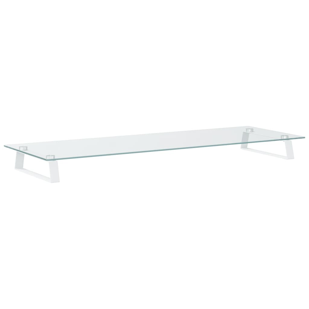 vidaXL Stojan na monitor biely 100x35x8 cm tvrdené sklo a kov
