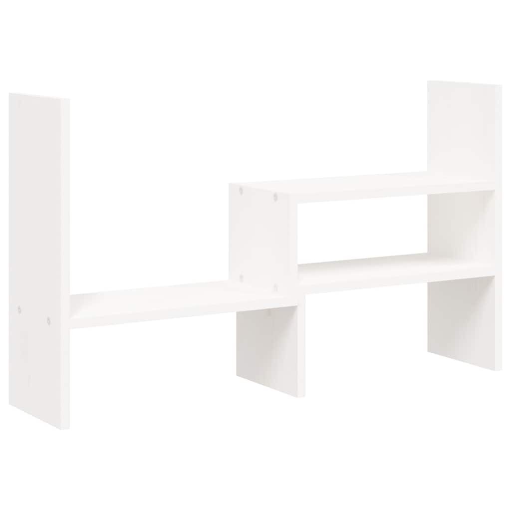 vidaXL Stojan na monitor biely (39-72)x17x43 cm masívna borovica