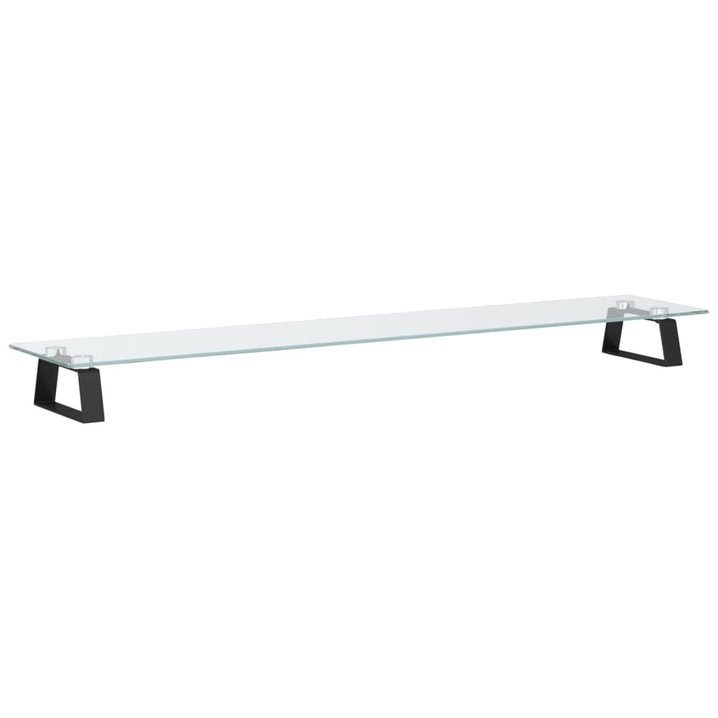 vidaXL Stojan na monitor čierny 100x20x8 cm tvrdené sklo a kov