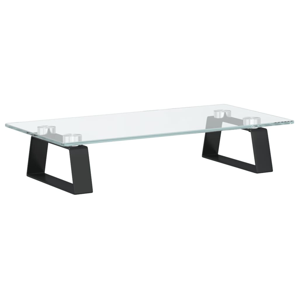 vidaXL Stojan na monitor čierny 40x20x8 cm tvrdené sklo a kov