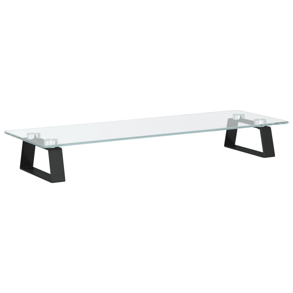 vidaXL Stojan na monitor čierny 60x20x8 cm tvrdené sklo a kov