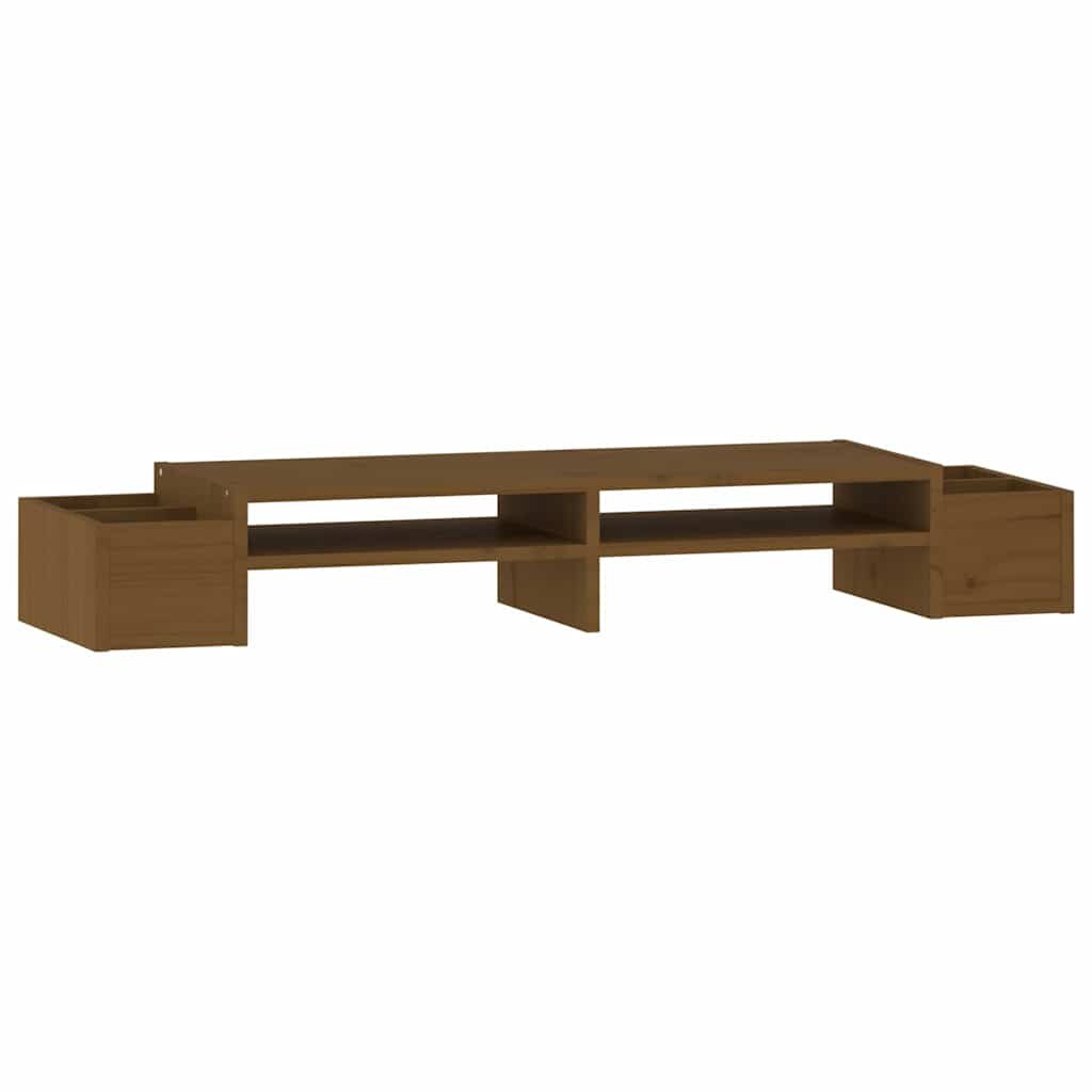 vidaXL Stojan na monitor medovo-hnedý 100x275x15 cm masívna borovica