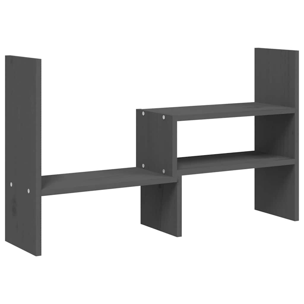 vidaXL Stojan na monitor sivý (39-72)x17x43 cm masívna borovica