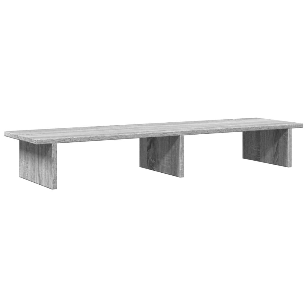 vidaXL Stojan na monitor sivý dub sonoma 100x27x15 cm kompozitné drevo