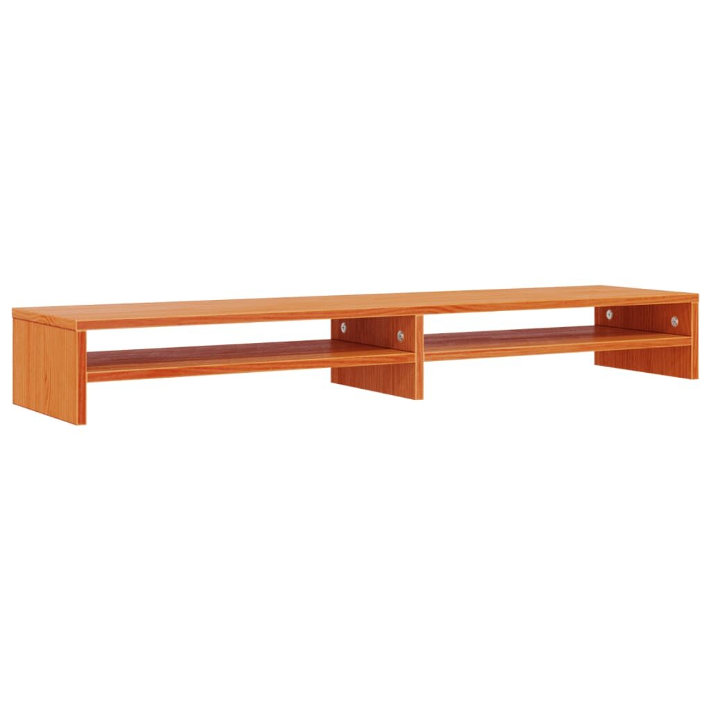 vidaXL Stojan na monitor voskovo-hnedý 100x24x13 cm masívna borovica