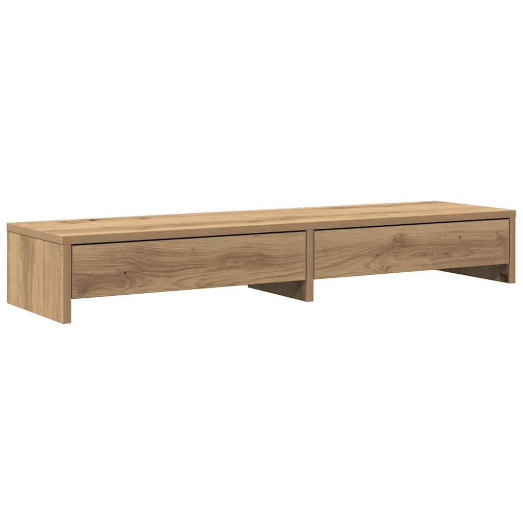 vidaXL Stojan na monitor zásuvky dub artisian 100x27x15 cm komp. drevo