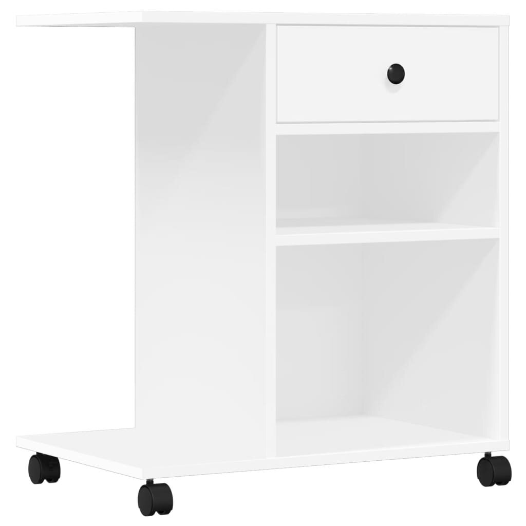 vidaXL Stojan na tlačiareň s kolieskami biely 60x40x685 cm