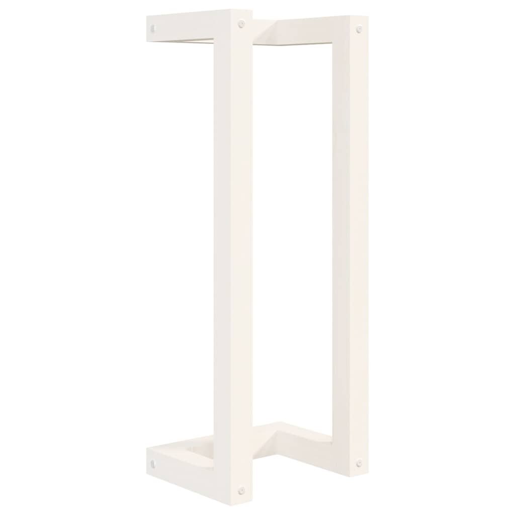 vidaXL Stojan na uteráky biely 23x18x60 cm masívna borovica