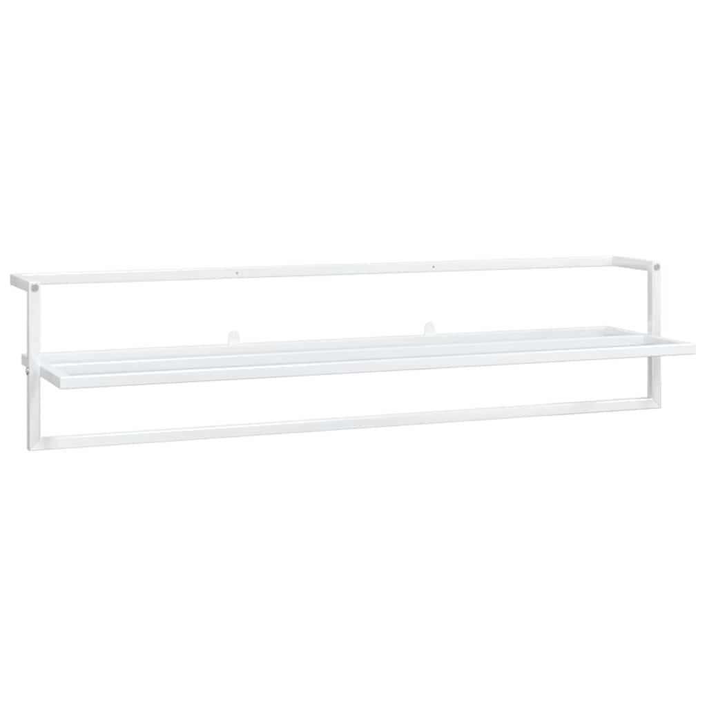 vidaXL Stojan na uteráky biely 95x25x22 cm železo