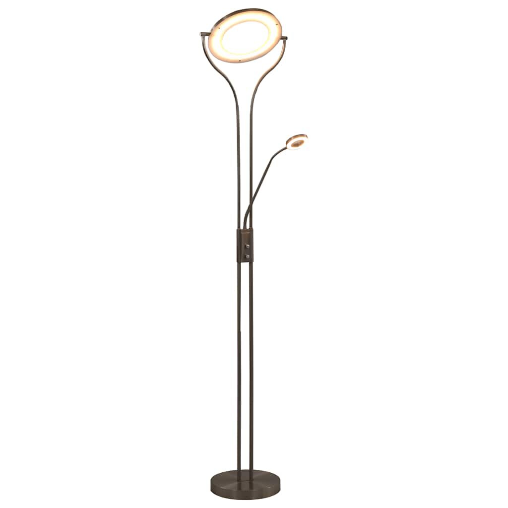 vidaXL Stojanová lampa 18 W strieborná 180 cm stmievateľná