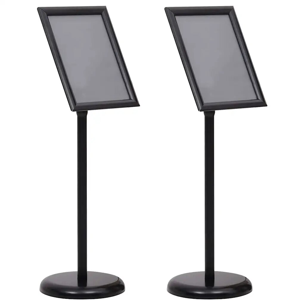 vidaXL Stojany na plagáty 2 ks Čierna 32.7 x 24 x 108 cm Hliník
