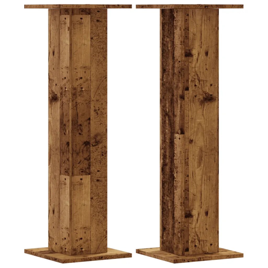vidaXL Stojany na reproduktor 2ks staré drevo 30x30x95cm kompoz. drevo