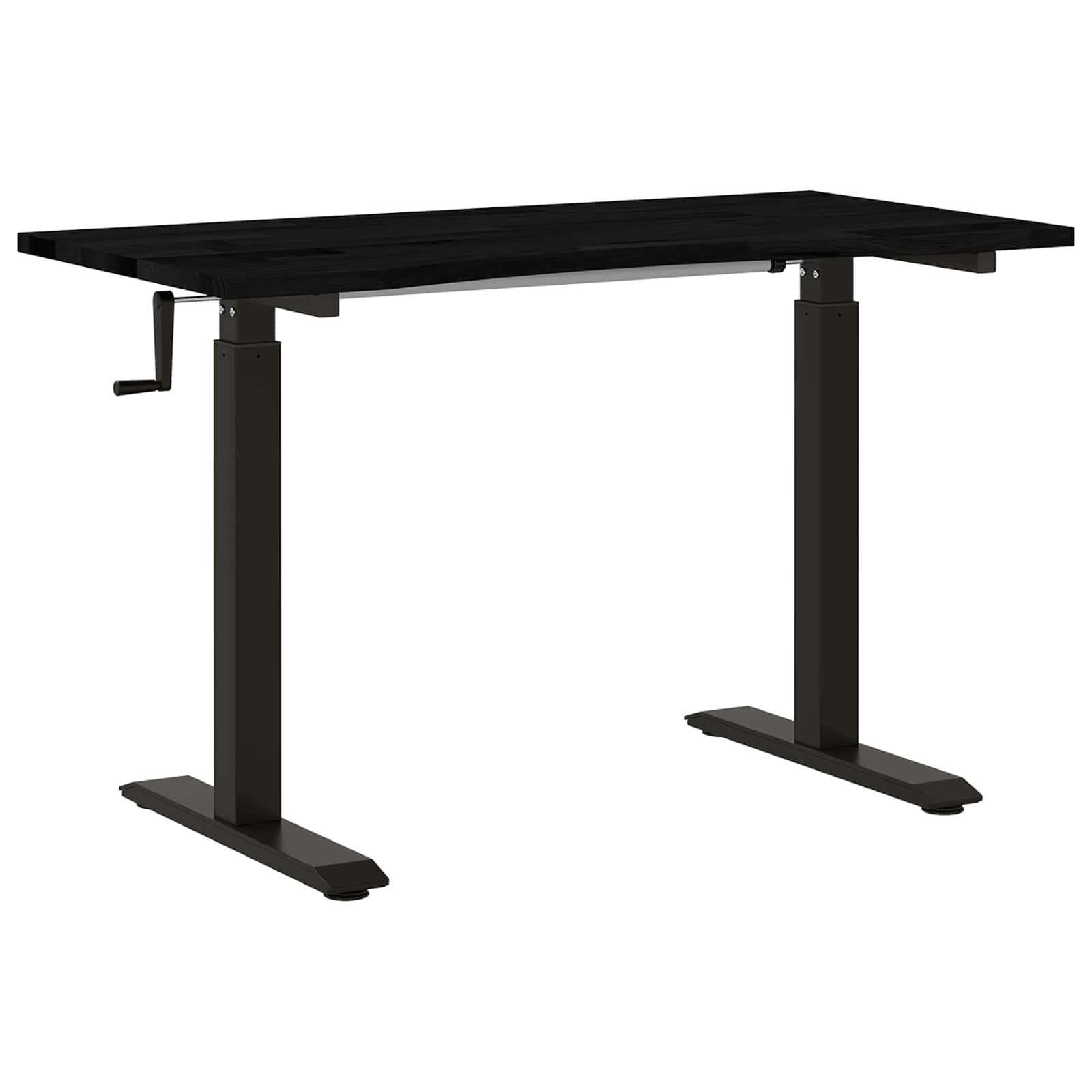 vidaXL Stôl Čierna a tmavohnedá 120 x 60 cm Masívne dubové drevo